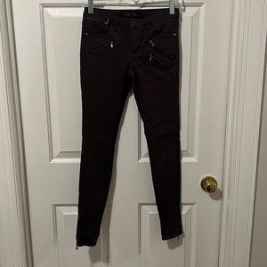 Zara Basic Mid Rise Legging Brown Jeans